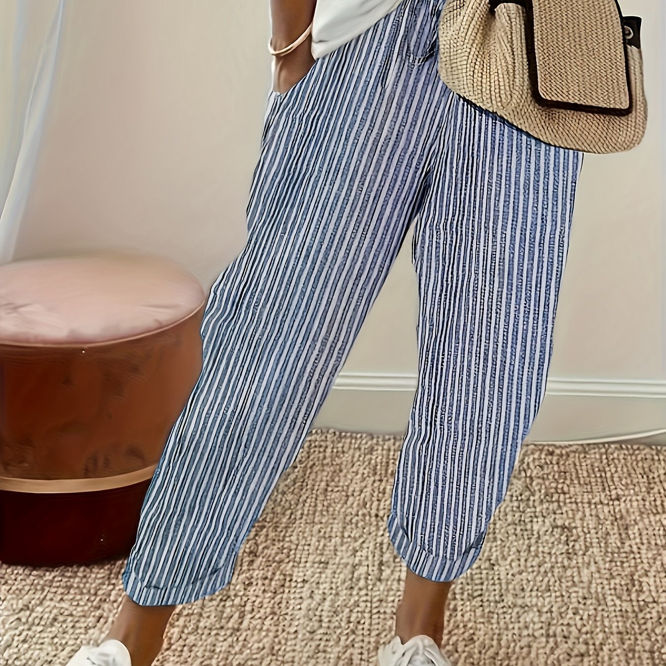 Sanna™ – Vide bukser med elegant stripe
