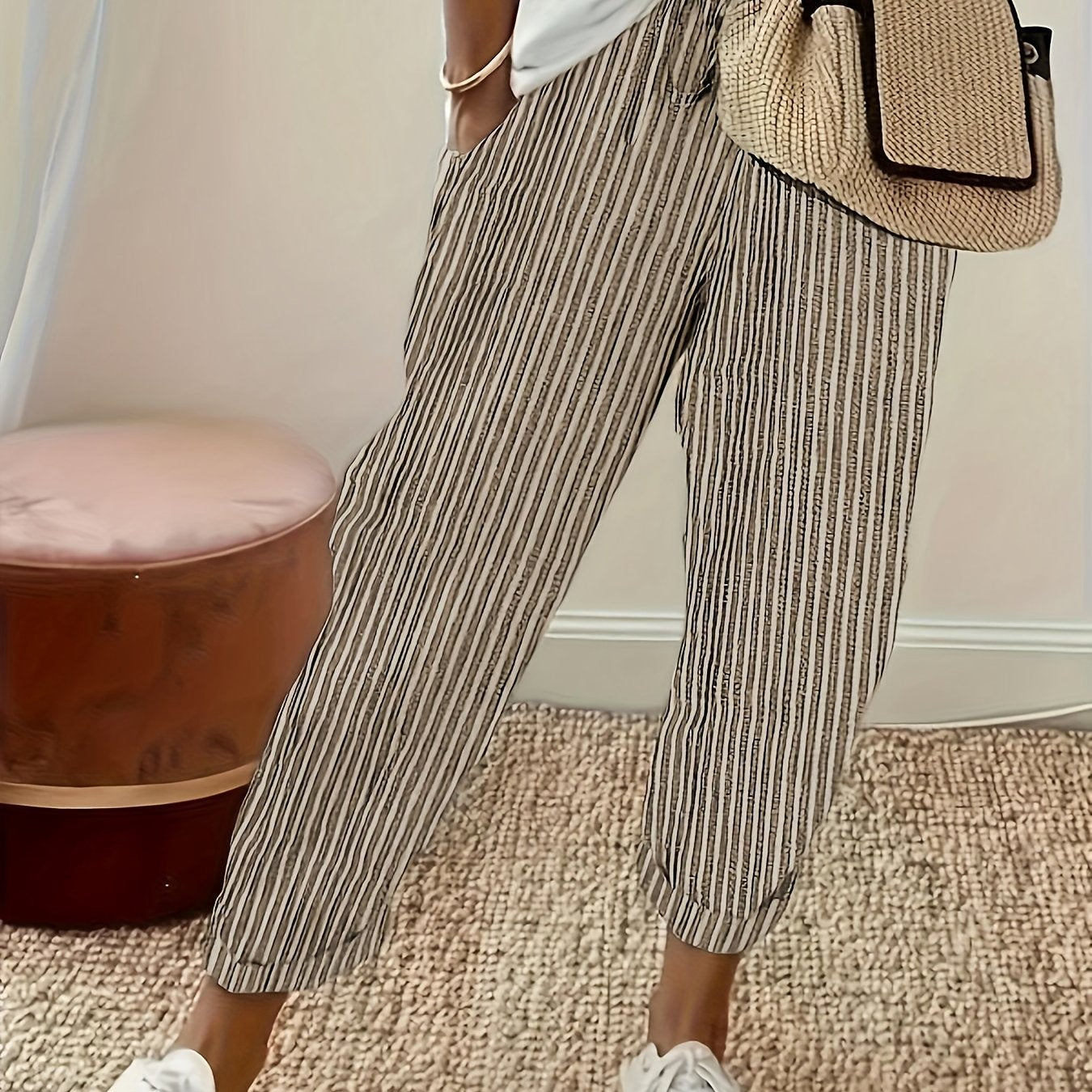 Sanna™ – Vide bukser med elegant stripe