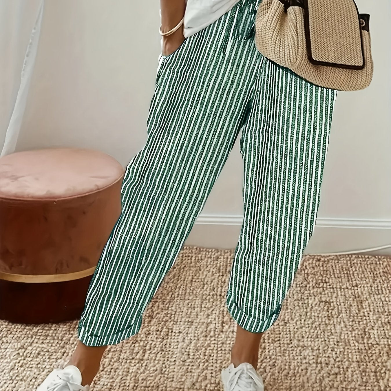 Sanna™ – Vide bukser med elegant stripe