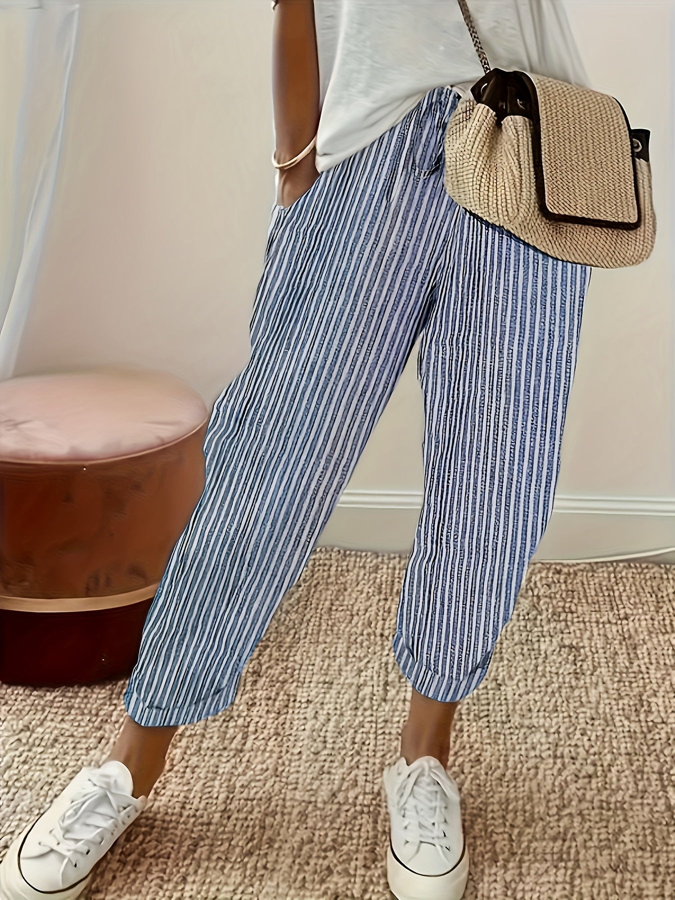 Sanna™ – Vide bukser med elegant stripe