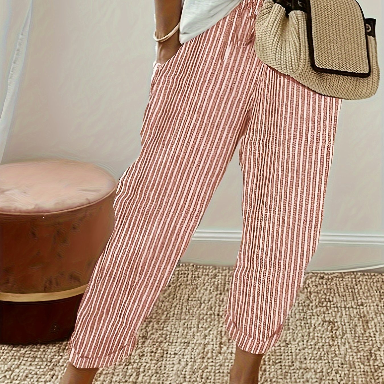 Sanna™ – Vide bukser med elegant stripe
