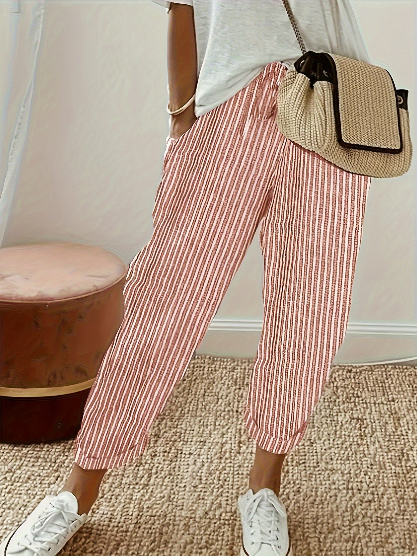 Sanna™ – Vide bukser med elegant stripe